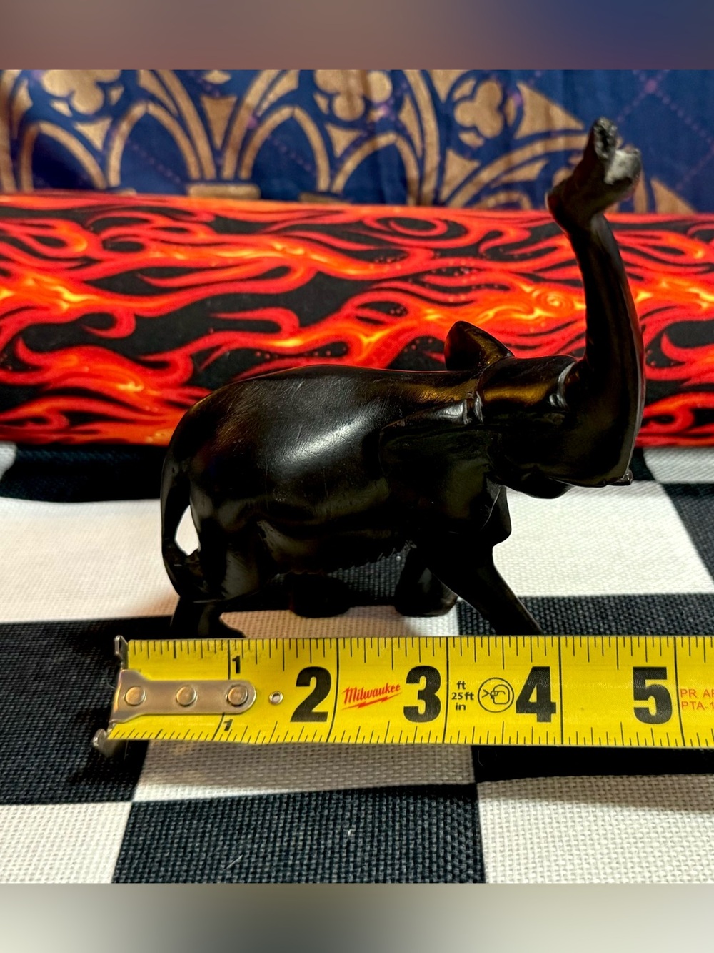 Hand Carved Wooden MCM Elephant Figurine - Picture 4 of 10